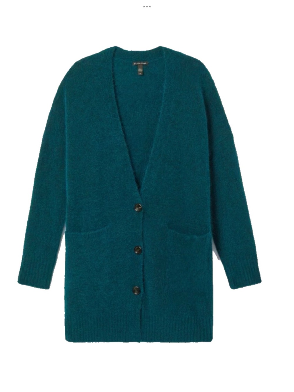 Eileen Fisher Teal Oversized Button-Front Cardigan